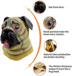 CreepyParty Dog Head Mask Halloween Party Dog Costume Masks Mask Underdog Costume Latex Animal Head Mask (Pug)