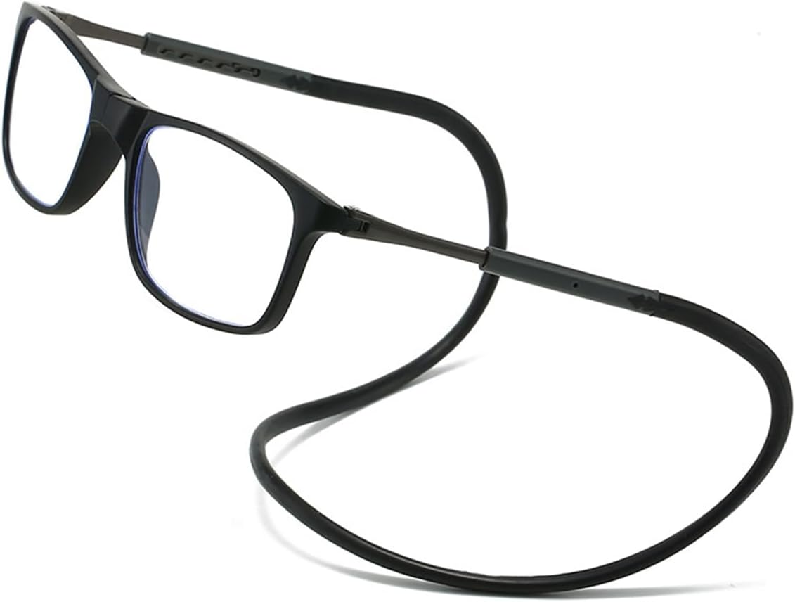 Magnetic Reading Glasses with Front Connect Blue Light Blocking,Comfortable Neck Hanging Readers for Men and Women