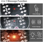 Foot Spa Bath Massager with Heat Bubbles and Vibration Massage and Jets, 16 OZ Calming Lavender Foot Soak Epsom Salt, Foot Soaker with Red Light, 22 Massage Rollers, Adjustable Temp - Grey