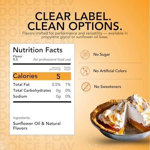 Dolce Flav Natural Pumpkin Spice Extract – 2 Ounce Oil-Soluble Kosher, Sugar-Free, Concentrated Warm Pumpkin Spice Flavoring for Baking, Smoothies & Desserts, Includes Measured Dropper