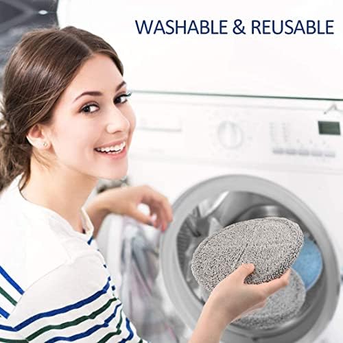 iDOO Replacement Pads for Cordless Electric Mop - Washable and Reusable Microfiber Heads, 4 PCS Mop Pads & Weighted Heating Pad