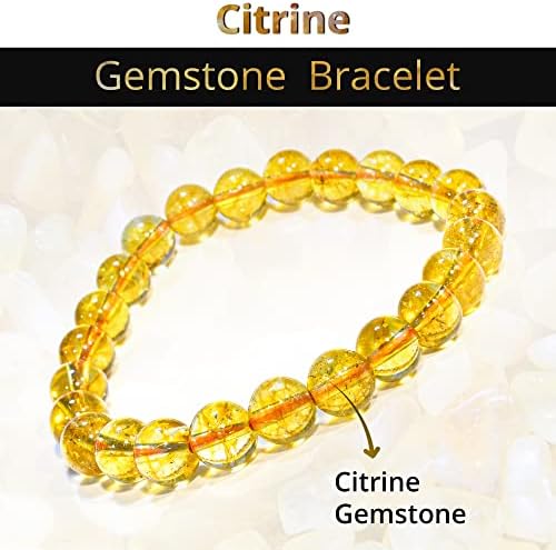 Healing Crystal Bracelet for Women and Men – 8mm Round Beaded Bracelet for Men and Women – Unisex Stretchy Gemstone Bracelet for Healing and Protection