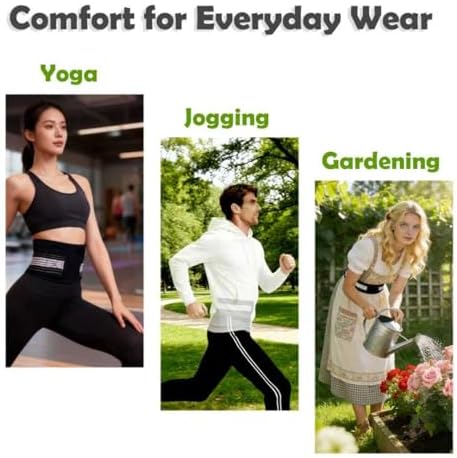 Lightweight Lower Back Brace for Women Men - Lumbar Support Belt Narrow Thin Discreet w/ Adjutable Dual Compression Alleviates Lower Back, Sciatic, Leg, Pelvic, Hip Pain/Good for Work Excercise