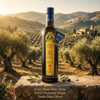 Letizia DOP Monti Iblei Extra Virgin Olive Oil - Authentic Sicilian EVOO (Tonda Iblea) PDO Certified - Award-Winning Intense Fruity Profile - 500ml (16.9 Fl Oz)