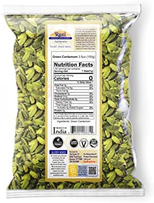 Rani Green Cardamom Pods Spice (Hari Elachi) 3.5oz (100g) ~ All Natural | Vegan | Gluten Friendly | NON-GMO | Kosher | Product of India