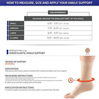CHAMPION Lightweight Brace Knit Elastic Ankle Support, Beige, Medium