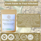 Exotic Veda White Onion Powder 100g (3.53oz) | Pure & Natural | Non-GMO, Vegan, Gluten-Free | No Preservatives | Dehydrated Onion Powder for Cooking, Seasoning, Soups, Sauces, Curries, Dips & Spice Blends
