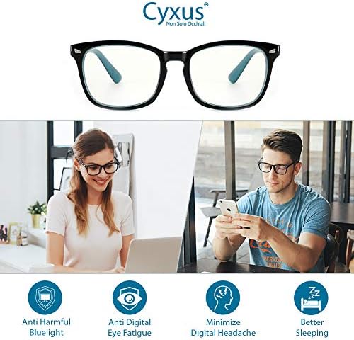 Cyxus Blue Light Glasses Men Women Reduce Eye Strain UV Blocking for Office Work Computer Screen 8082