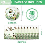 40Pcs One Lucky Duck Birthday Decorations Hunting Party Decor Mallard Duck Baby Shower Decorations Birthday Paper Plates and Napkins Set Party Supplies for 20 Guests