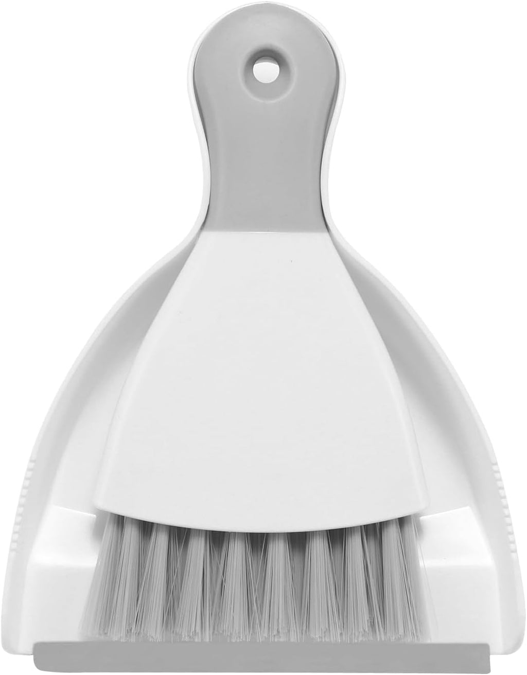 NACENA Mini Dustpan and Brush Set, Small Broom and Dustpan Set Dust Pan and Mini Hand Broom Dustpan and Broom Combo Compact for Home Table Keyboards Sofa Kitchen, White & Gray