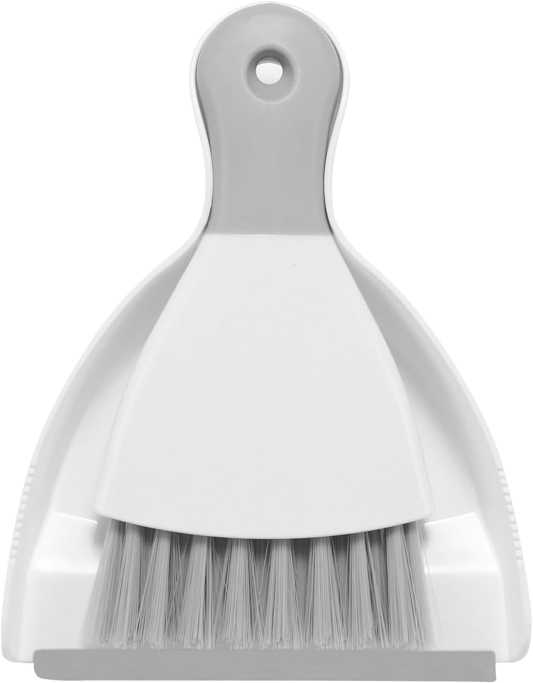 NACENA Mini Dustpan and Brush Set, Small Broom and Dustpan Set Dust Pan and Mini Hand Broom Dustpan and Broom Combo Compact for Home Table Keyboards Sofa Kitchen, White & Gray