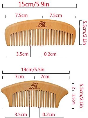 Xuanli® 8 Pcs The Family Of Hair Comb set - Wood with Anti-Static & No Snag Handmade Brush for Beard, Head Hair, Mustache With Gift Box (S021)