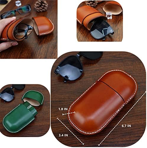Leather Glasses Case Cowhide Vintage Men And Women Nearsighted Glasses Sunglasses Travel Anti-Crush Storage Box