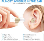 Mini Sound Amplifier, Ear Sound Enhancer, Noise Reduction, Enhanced Speech, Feedback Cancellation, Suitable for Adults, Elderly, Children, Left and Right Ears (3-Year Warranty)