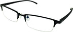Half Rim Reading Glasses Readers Black Gold Metallic Color Frames