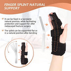 Trigger Finger Splint Finger Brace for 2 Fingers Reversible Finger Splints for Mallet Finger Broken Finger Arthritis Metacarpal Fracture Hand Brace with Finger Support Joints Immobilizer-S/M