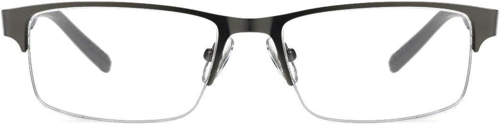 FosterGrant Ironman IronFlex IM1001 Men's Reading Glasses Semi Rimless Gun (Blue, 2.00)