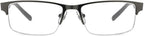 FosterGrant Ironman IronFlex IM1001 Men's Reading Glasses Semi Rimless Gun (Blue, 2.00)