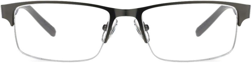 FosterGrant Ironman IronFlex IM1001 Men's Reading Glasses Semi Rimless Gun (Blue, 2.00)