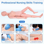 Patient Care Medical Manikin, 5.24ft Life Size Medical Mannequin for Training Multifunction Nursing Training Mannequins for Students Nursing Education Teaching Medical Training Skills(Famale)