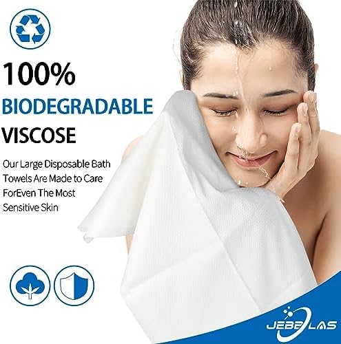 JEBBLAS 8 Pack Disposable Bath Towels Shower Bath 55 X27.5 Inch Big Towels Body Towel for Hiking, Camping, Backpack, Cycling Bicycle Road Trip