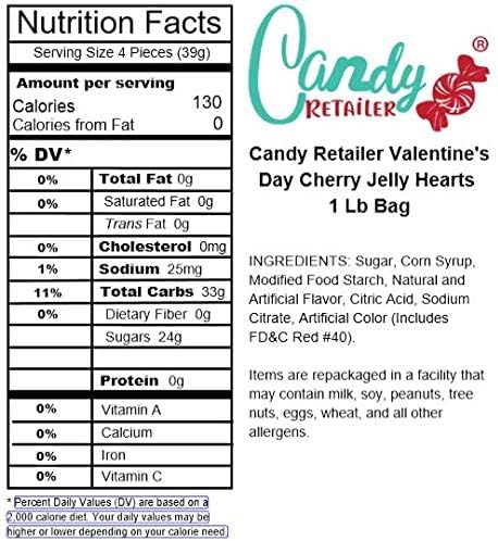 Candy Retailer Valentine's Day Cherry Jelly Hearts (1 Lb)