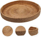 Zerodeko Rattan Charging Basket Serving Tray Fruit Plate Household Storage Tea Cup Accessory Perfect Present