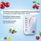 Wonder Toothpick - Flavoured toothpicks - Chewing Gum Plastic-Free - Stop Nail Biting - Fresh Breath with Flavoured toothpicks - Teeth Cleaning to go - Sugar-Free, Vegan (Cherry/Menthol)