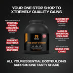Reflex Nutrition One Stop Xtreme Serious Mass Protein Powder 55g Protein 10.3g BCAA'S, 73g Low GI Carbs 5,000mg Creatine & Added Vitamins (Strawberries & Cream, 2.03kg)