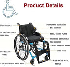 Manual Wheelchair for Adult, Ultra-Light Aluminum Alloy Transport Wheelchairs with Anti-Tipper, Portable All-Terrain Sports Leisure Wheelchair Folding Self-Propelled Manual Wheelchair for Disabled,Red