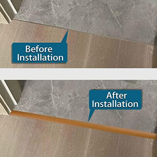 Floor Transition Strip 2" Self Adhesive Flat Vinyl Flooring Transitions Strip with Strong Backing Wood Grain (5cm, 10FT, Brown Wood Grain)