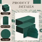 Qilery 100 Pcs Linen Feel Disposable Dinner Napkins Decorative Paper Napkin 17"x12" Paper Soft Hand Towel Absorbent Disposable Guest Towel for Kitchen Wedding Party(Green)