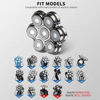 Magnetic Head Shaver Replacement Heads 7 Double Ring Waterproof Rotary Razor Blades for Bald Men Compatible with Freebird wyklaus shpavver (Silver)