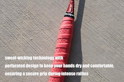 Racket Overgrip - Absorbent Grip Tape for Badminton, Pickleball & Tennis | Sweat-Wicking and Perforated - 5 Pack