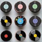 36PCS Edible Record Cupcake Toppers Wafer Paper Record CD Cupcake Picks Rock and Roll Party Decorations for Retro Vinyl Music Theme Birthday Baby Shower Supplies