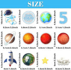 13 PCS Outer Space Cake Topper Happy 5th Birthday Astronaut Planet Rocket Cake Decorations Set for Boys Girls Outer Space Themed Party Kids Birthday Party Baby Shower Supplies