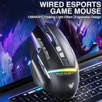 AULA S12Pro Wired Gaming Mouse,12800 DPI Optical Gamer Mouse with RGB Backlit,8 Programmable Buttons,Software Supports DIY Keybinds Rapid Fire Button (Renewed)
