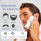 Men's 3 in 1 Black Beard Dye Shampoo, Simpler Color for Men's Beard & Mustaches, Long Lasting Gray Reducing 200 ml