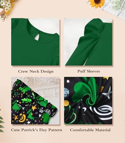 MIGU Toddler Girl Clothes,Girls Fashion Clothes Puff Sleeves Shirt Pants Headband 3Pcs Girls Gifts Sets