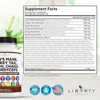 Liberty Lifestyle Lions Mane Mushroom Supplement with Turkey Tail Reishi Cordyceps Chaga with Marshmallow Root - 3-Pack