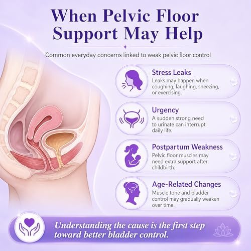 Pelvic Floor Muscle Trainer for Women, Incontinence Treatment Device with Probe and Pads, Electrical Pelvic Floor Exercise Stimulator, Kegel Exerciser for Stress Urge Mixed Urinary Continence Support