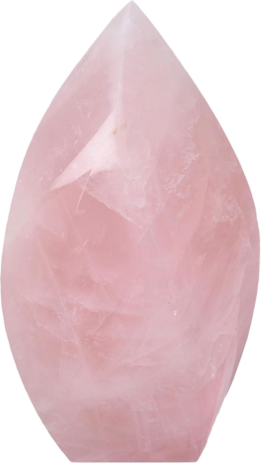 JIC Gem Rose Quartz Large Crystals Natural Healing Crystal Point Obelisk Tower Spiral 4 Sides Energy Gemstone Decoration Gifts 1.1-1.7 Lbs