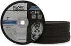 BHA Metal and Stainless Steel Cut Off Wheels for Die Grinders, 3” x 1/32” x 1/4” - 25 Pack