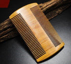 Green Sandalwood Beard Comb, 4" Long Two Sides, Handmade Natural No Static Comb with Aromatic Scent for Long and Short Beards, Mustache Comb, Pack of 1 Pcs