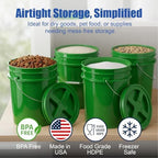 ePackageSupply 5 Gallon Bucket - Food Grade Bucket, Metal Handle Grip, BPA-Free, Heavy-Duty 90 Mil HDPE Plastic Pail, Stackable Utility Container, Made in USA, Lid Not Included, Green, 6 Packs