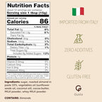 Italian Almond Cream Spread - Authentic Made in Italy Nut Butter - Smooth, Natural, Premium Almond Paste for Breakfast, Baking, and Desserts - 6.7oz Jar