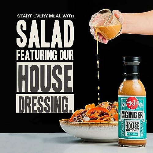Gojo Miso Ginger Dressing, Japanese Steakhouse House Ginger Miso Salad Dressing & Hibachi Marinade for Salads, Asian Rice Bowls, Chicken, Seafood and Vegetables, 12 Oz