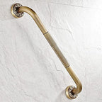 12 Inch Anti Slip Shower Safety Grab Bar, NEWRAIN Antique Brass Bathroom Grab Bar, Knurled Bathroom Balance Bar,Safety Hand Rail Support,Handicap Elderly Injury Senior Assist Bath Handle