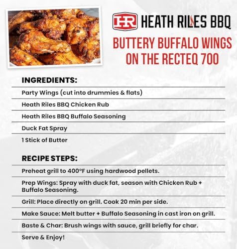 Heath Riles BBQ Rub - Buffalo Seasoning, Champion Pitmaster Recipe, Legendary Rubs For Smoking & Grilling, 80+ BBQ Championships, 8 oz.