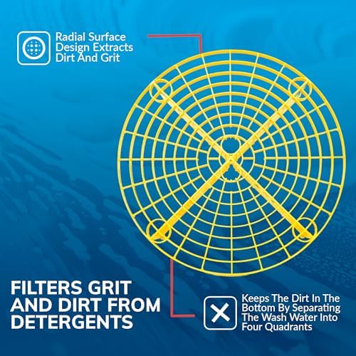 Grit Guard The Original Black Bucket Insert - 10" Diameter Car Wash Bucket for Car Washing, Detailing Compatible with 3.5, 4, 5 and 6 Gallon Buckets